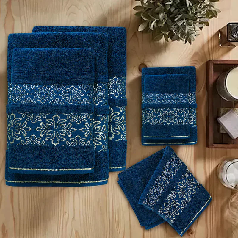 Teal Flower Bath Towel