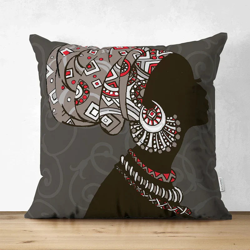 Cushion Covers African Closeup Women Pack 4