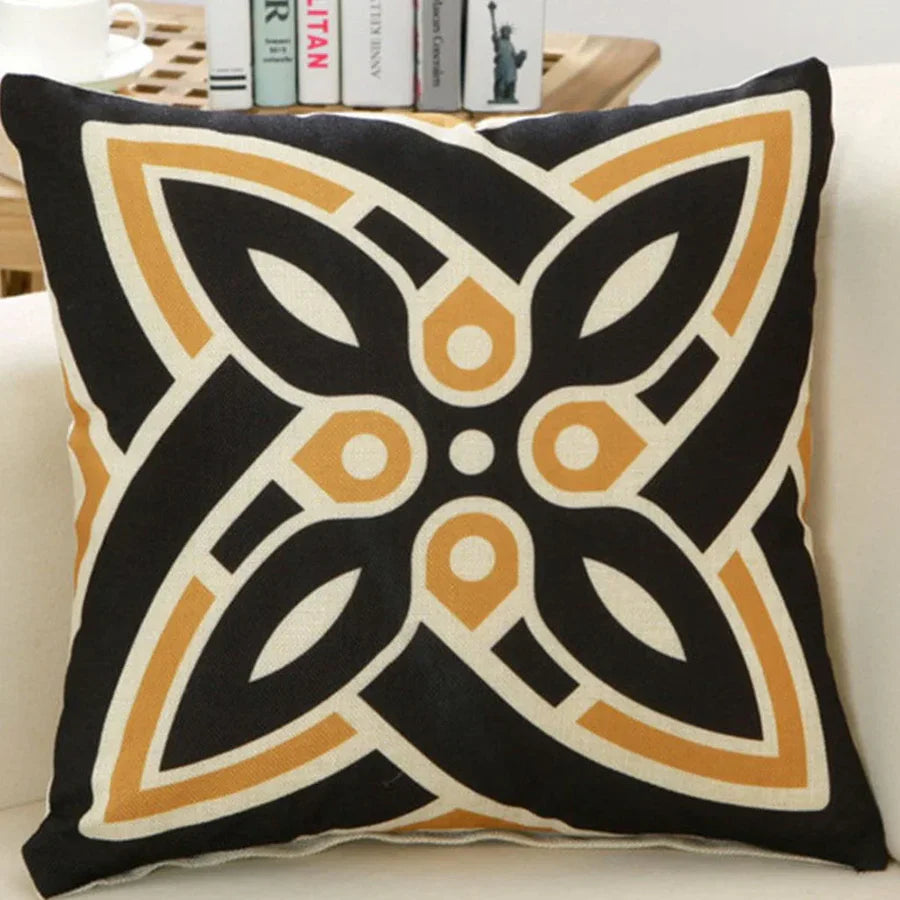 Cushion Covers Black Gold Pack of 5