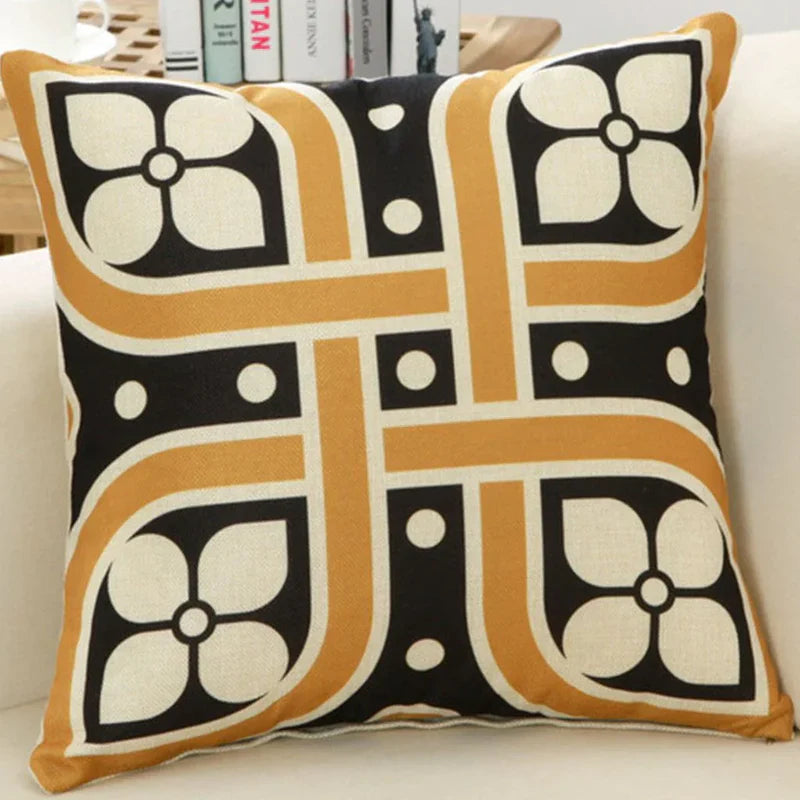 Cushion Covers Black Gold Pack of 5