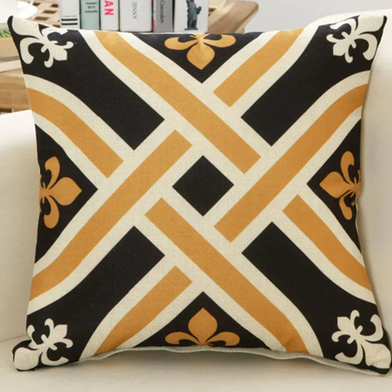 Cushion Covers Black Gold Pack of 5