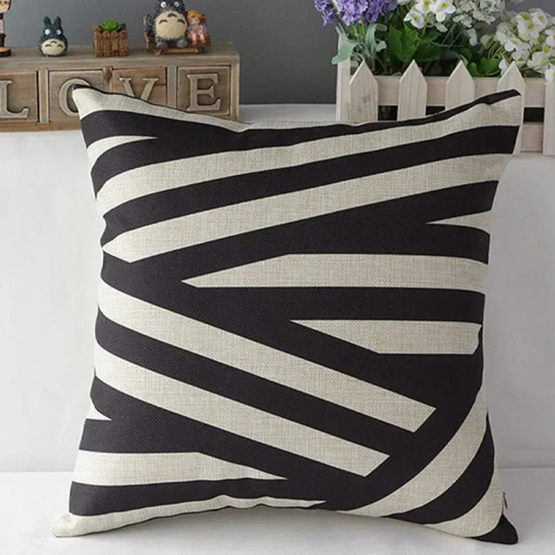 Cushion Covers Zebra Black and White Pack of 4