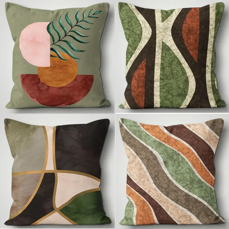 Cushion Covers Green Boho pack of 4